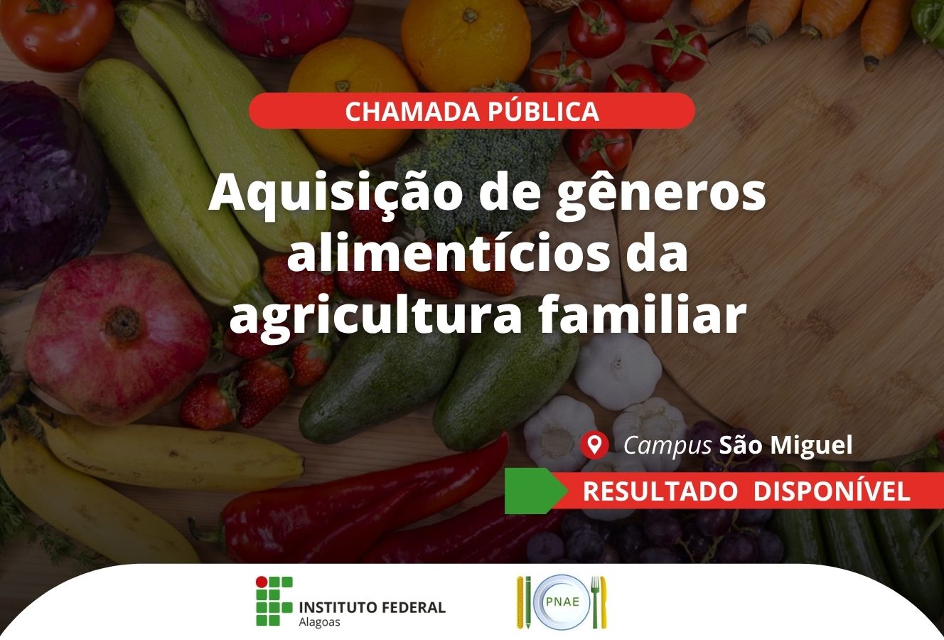 Resultado da chamada pública para aquisição de alimentos