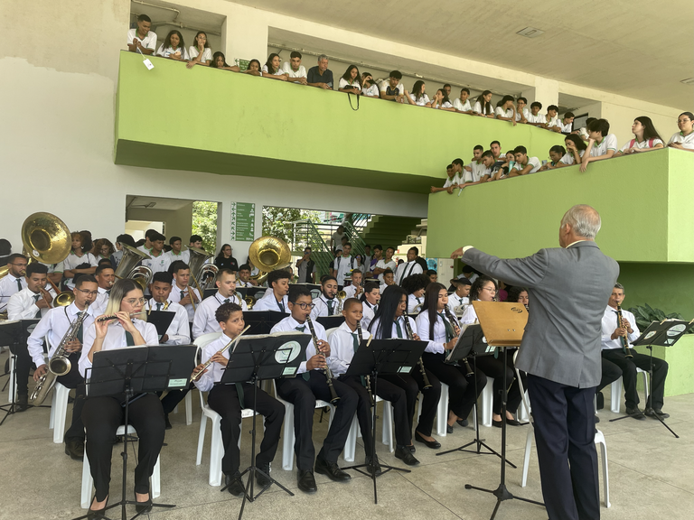 Banda de música maestro Bráulio Pimentel marcou presença no evento.png