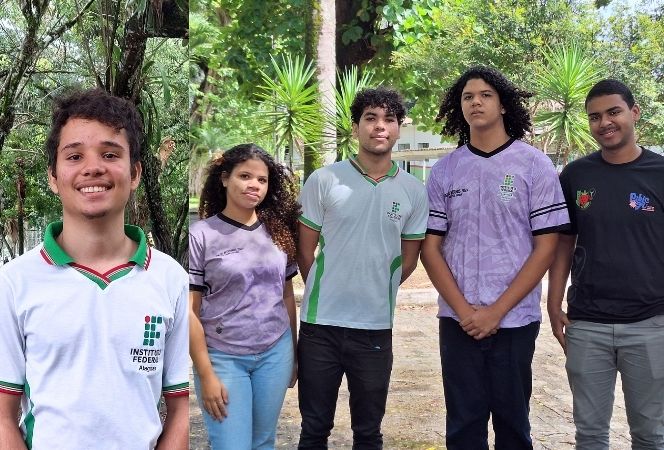 Da esq. para dir.: Carlos Eduardo, Andrielli Valesca, Eduardo Almeida, Angelo Daniel e Cleberson Thalles