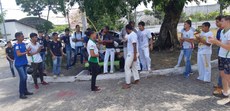 Atividade na área externa: Roda de Capoeira com o grupo de Capoeira da Ifal Satuba, formada por estudantes do campus.
