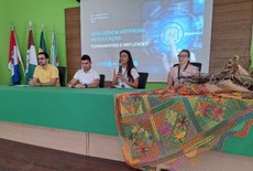 Mesa de abertura do Encontro de Formação e Planejamento Pedagógico