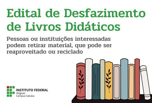 Ifal Campus Satuba abre chamada para doação livros didáticos