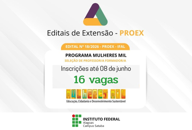 Ifal Satuba abre inscrições para professores formadores no Programa Mulheres Mil