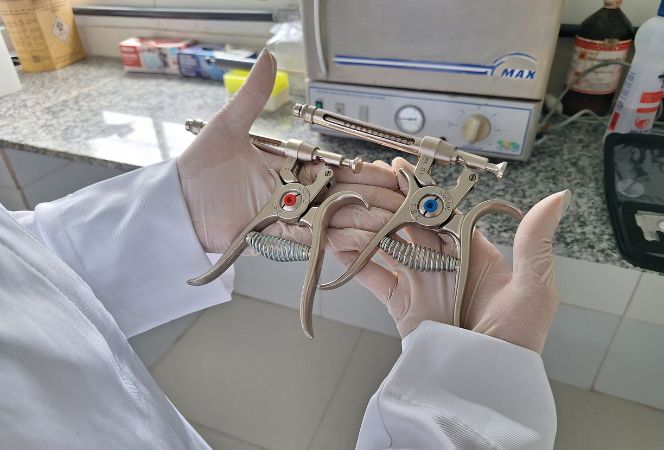 Seringas utilizadas para aplicação de tuberculina no teste de tuberculose