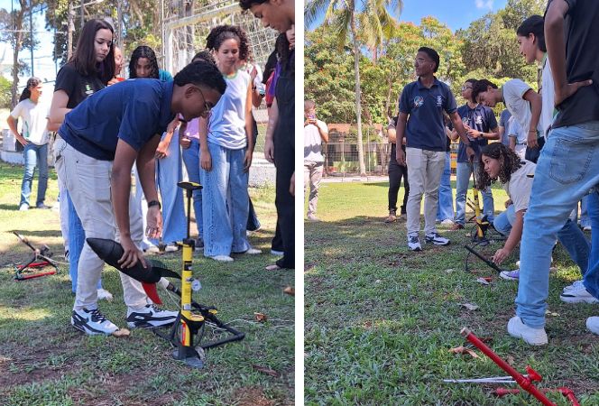 POAA realiza lançamento de diversos tipos de foguetes produzidos pelos alunos participantes