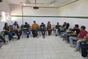 Servidores da Assistência Estudantil (assistentes sociais, psicólogos, profissionais da saúde) promoveram dinâmicas com os calouros na parte da tarde