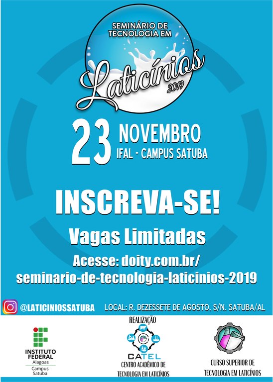 Cartaz do Seminário de Tecnologia em Laticínios 2019