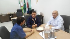 Secretários de educação e agricultura do município de Pão de Açucar em reunião com o DG do Ifal Campus Satuba