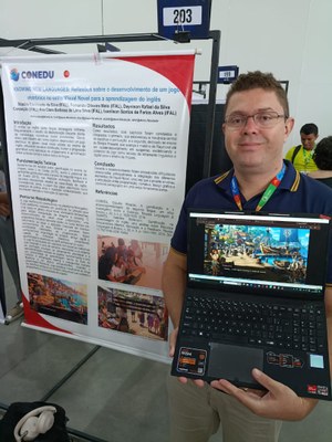 Ritaciro Cavalcante apresentou capítulos do jogo eletrônico desenvolvido no processo de aprendizagem da língua inglesa.jpeg Ritaciro Cavalcante apresentou capítulos do jogo eletrônico desenvolvido no processo de aprendizagem da língua inglesa.jpeg