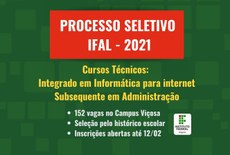 Ifal anuncia retorno de provas em processo seletivo dos cursos técnicos  integrados 