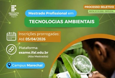 Com a retificação, o período de inscrição segue até o dia 5 de abril.