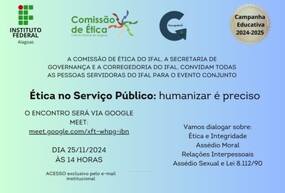 Evento acontece por meio do Google Meet, no dia 25 