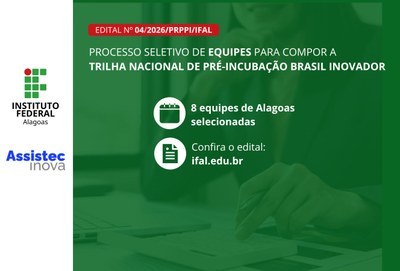 Projetos do Ifal são selecionados para Trilha Nacional de Pré-Incubação 