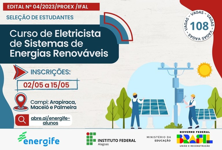 IFBA: inscrições no Processo de Seleção no curso FIC de Eletricista de  Sistemas de Energias Renováveis - Jequié Notícias - O Portal Mais Quente da  Cidade
