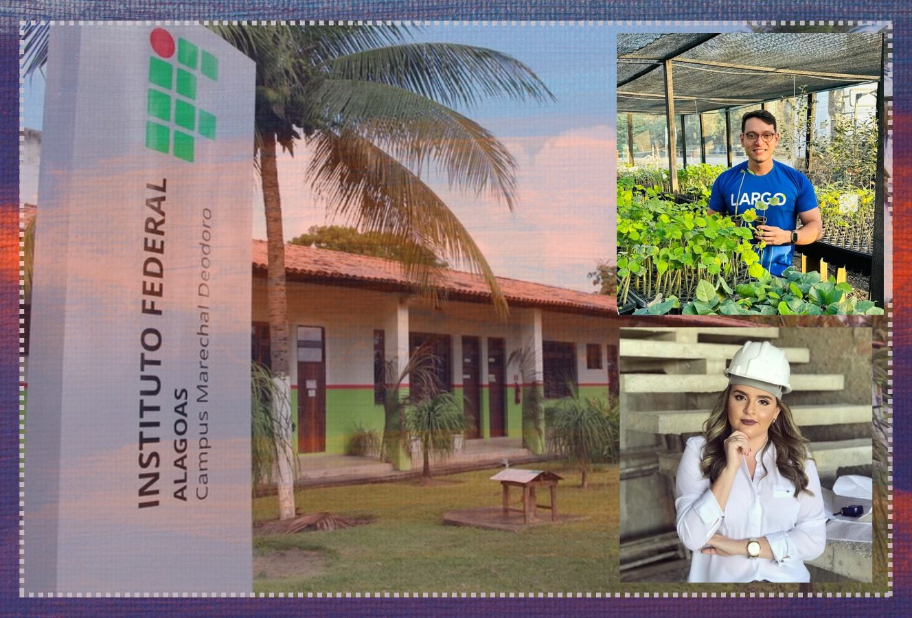 Premiados Elice Lira Silva e Adriano Alves de Andrade, ambos do Mestrado Profissional em Tecnologias Ambientais (PPGTec), programa intercampi sediado no Campus Marechal Deodoro