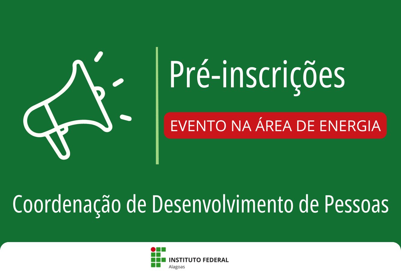 Pré-inscrições para evento na área de energia