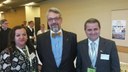 Embaixador brasileiro na Finlândia, Antônio Francisco Costa recepciona o reitor Sérgio Teixeira e a coordenadora de Relações Internacionais, Magda Zanotto