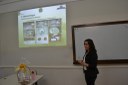 Eveline Moura, aluna do curso de Tecnologia em Alimentos, apresentou pesquisa que resultou em um biscoito feito com farinha de resíduos de processamento de polpa de goiaba