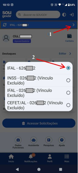 Mude do vínculo encerrado com o INSS RPPU para o novo vínculo com o IFAL.png