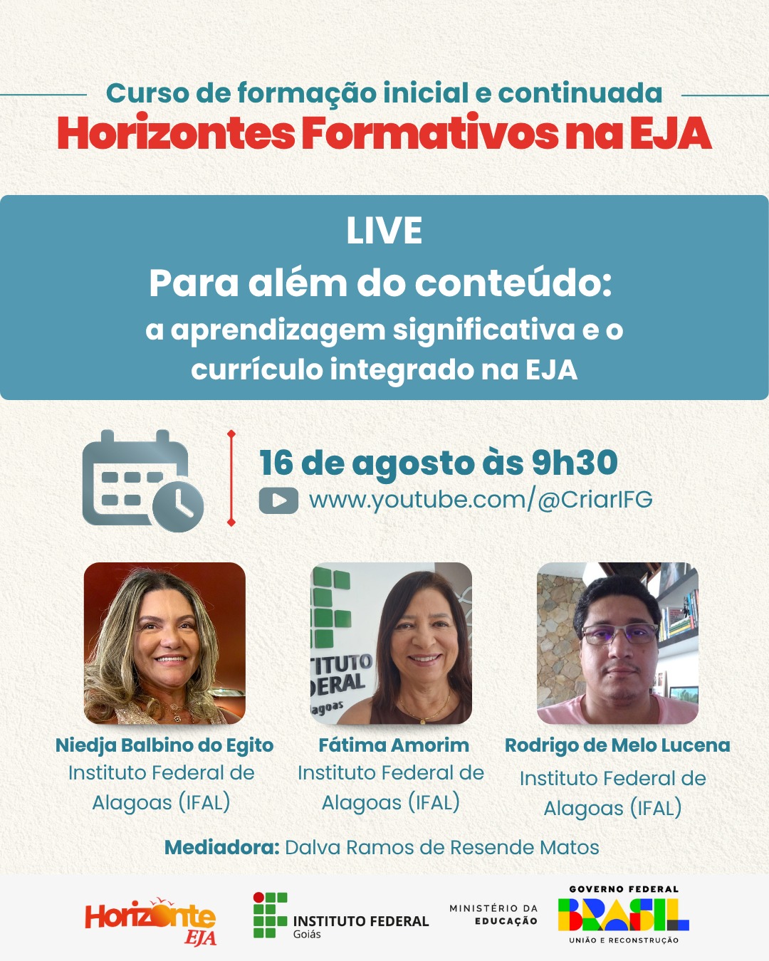 Docentes do Ifal ministram palestra sobre EJA para o IFG