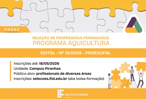 Edital de Aquicultura: inscrições abertas para professor formador