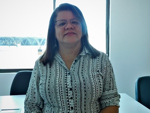 Laurindo contribui para obras da instituição desde a década de 1980, quando era estagiária do Curso Técnico em Edificações.JPG