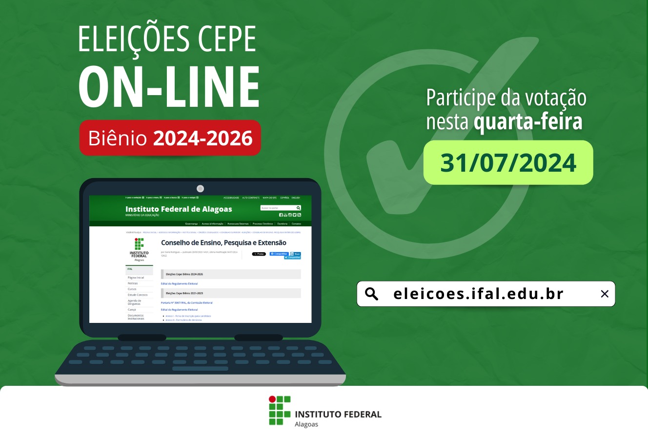 Eleição do Cepe para biênio 2024-2026 ocorrerá nesta quarta (31)