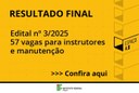 Resultado final da seleção de profissionais para os Espaços Inovadores