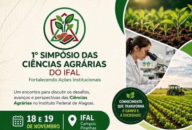 Estão abertas as inscrições para o 1° Simpósio de Ciências Agrárias do Ifal