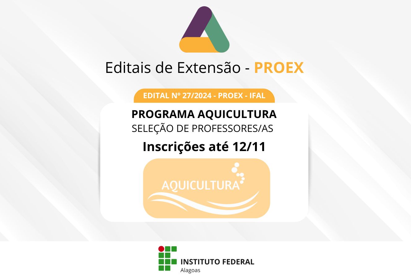 Proex lança novo edital para Programa de Aquicultura