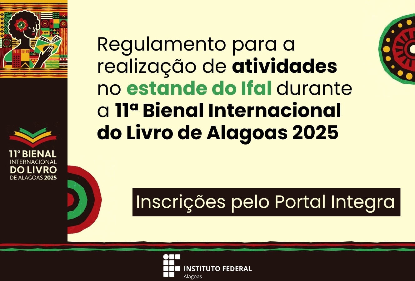 Servidores podem propor atividades para o estande do Ifal na Bienal do Livro