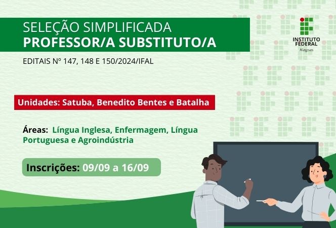 Ifal anuncia novas seleções simplificadas para professoras/es substitutas/os