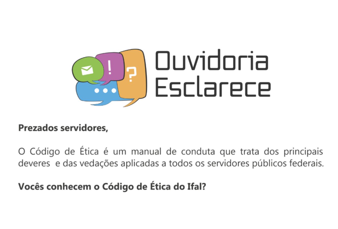 Ouvidoria divulga novo Código de Ética do Ifal