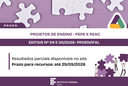 Divulgados os resultados parciais dos Editais 04/2026 e 05/2026