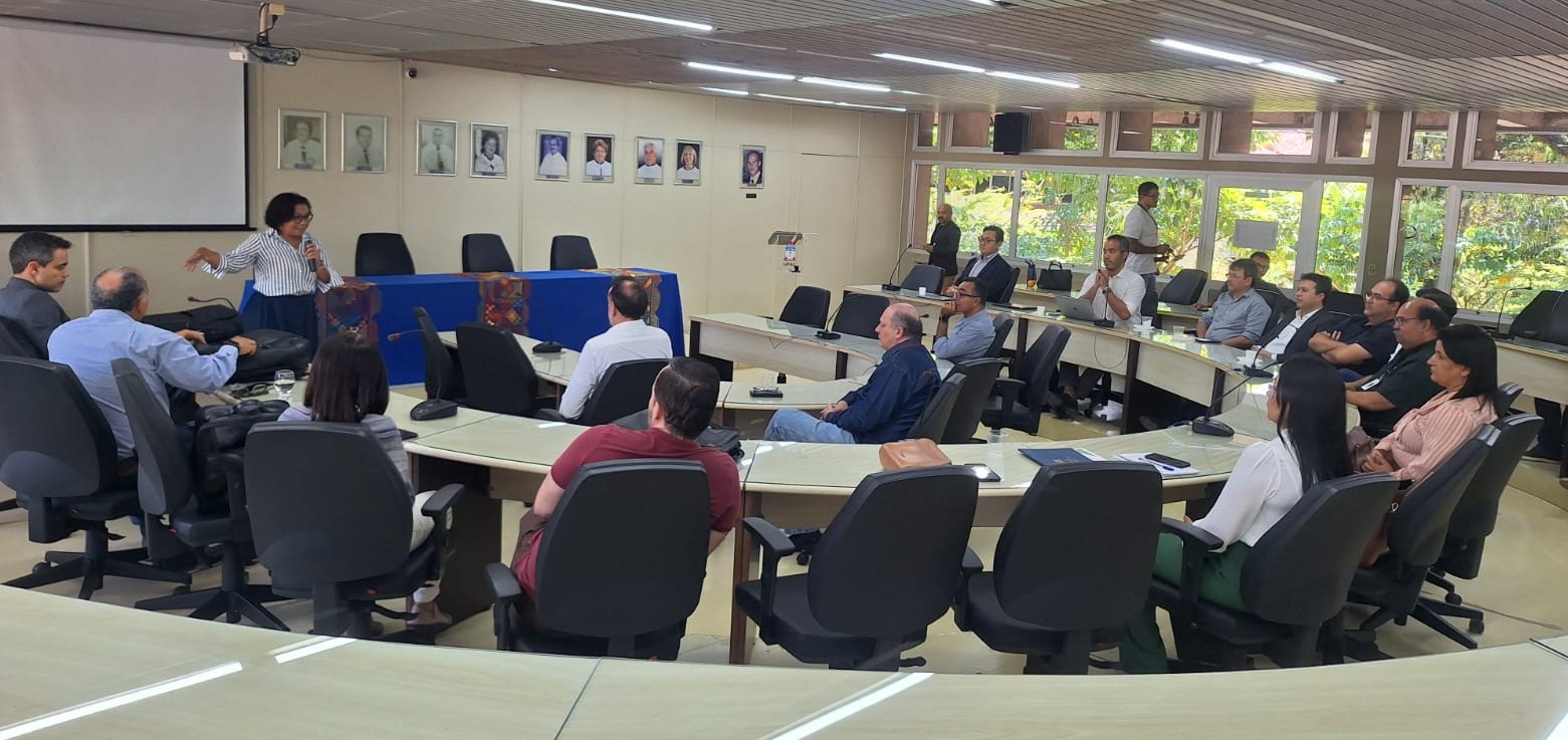 Pró-reitora Eunice Palmeira conversa com membros do Núcleo na Reitoria da Ufal.jpeg