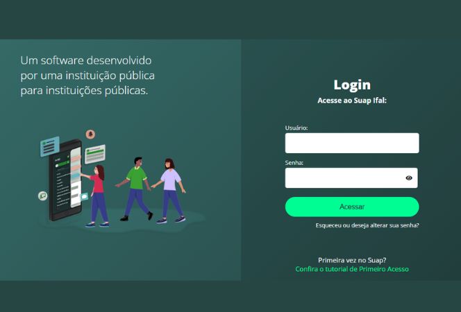 Página inicial do Ifal no sistema Suap está em testes.jpg