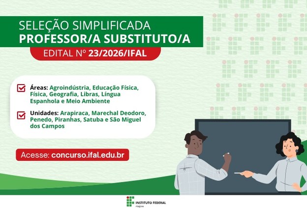 Ifal inicia processo seletivo para professores substitutos