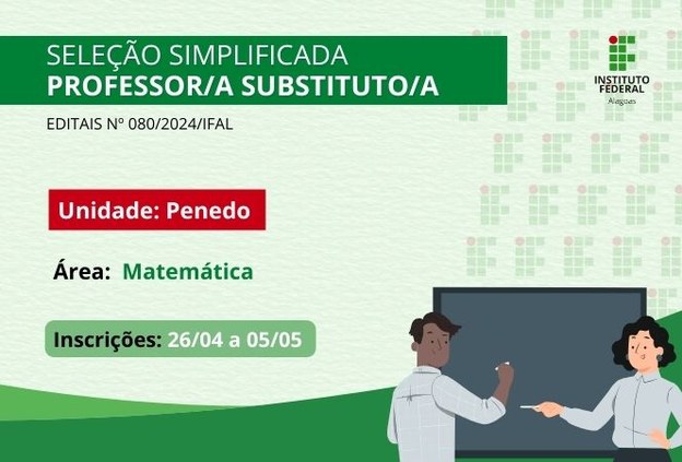 Ifal inicia seleção de professor substituto de Matemática para o Campus Penedo