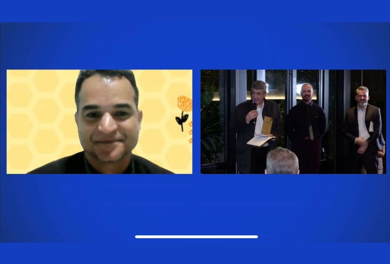 Participação do professor Daniel de Jesus Pereira na cerimônia de premiação se deu de forma remota.jpg