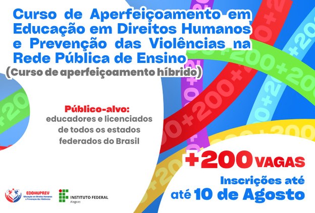 Ifal oferta novas vagas para Aperfeiçoamento em Educação em Direitos Humanos e Prevenção das Violências
