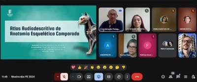 “Atlas audiodescritivo de anatomia esquelética comparada”, produzido pela professora Karina Dias Alves e apresentado pela estudante Estefanir Monteiro de Oliveira.jpg