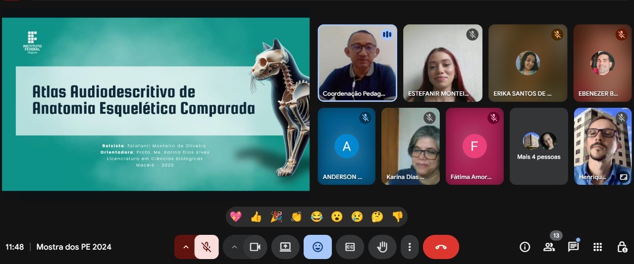 “Atlas audiodescritivo de anatomia esquelética comparada”, produzido pela professora Karina Dias Alves e apresentado pela estudante Estefanir Monteiro de Oliveira.jpg