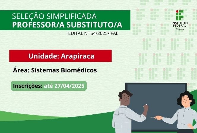 Seleção de professor substituto para o Campus Arapiraca