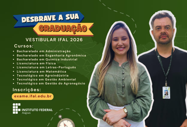 Ifal realiza vestibulares em seis campi: veja quais estão com inscrições abertas