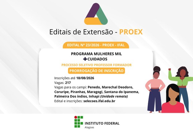 Mulheres Mil + Cuidados: inscrições para professor formador são prorrogadas para 18 de agosto