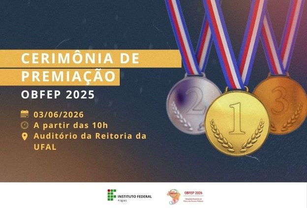 OBFEP 2025: cerimônia de premiação em Alagoas acontece no dia 3 de junho