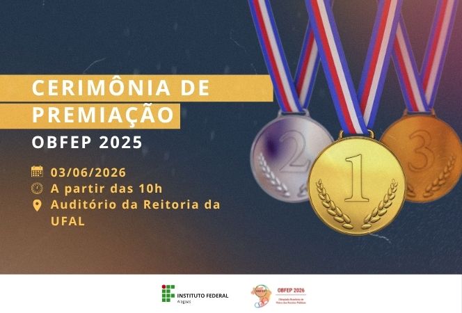 OBFEP 2025: cerimônia de premiação em Alagoas acontece no dia 3 de junho