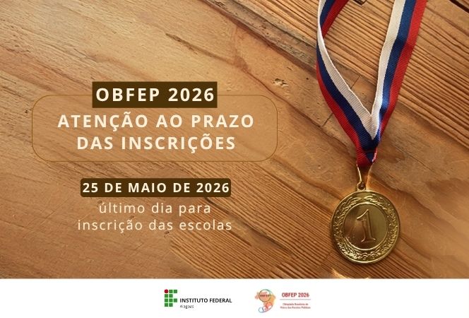 Dia 25 de maio, segunda-feira, termina o prazo para a inscrição na OBFEP 2026