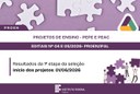 Proen publica resultados da primeira etapa dos editais