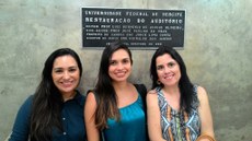 Lorena Norberta da Silva, Selma Silva Bezerra e Christiane Batinga no Seminário de Formação de Professores de Língua Inglesa